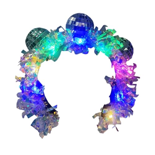 JAMNGHB Discos Balls Stirnband für Musikfestival 1970er Jahre Motto-Party Vintage Kopfschmuck Cosplay Kostüm Hairhoop Cooles Zubehör von JAMNGHB