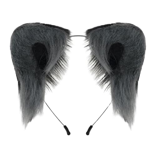 JAMNGHB Haarreif mit pelzigen Plüsch-Katzenohren, weich, handgefertigt, Haarstyling-Zubehör für Halloween, Rollenspiele, Party, Kostüm, Event, Versammlungen, Frauen, Festival, Kopfbedeckung von JAMNGHB