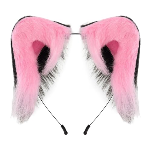 JAMNGHB Haarreif mit pelzigen Plüsch-Katzenohren, weich, handgefertigt, Haarstyling-Zubehör für Halloween, Rollenspiele, Party, Kostüm, Event, Versammlungen, Frauen, Festival, Kopfbedeckung von JAMNGHB