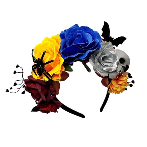 JAMNGHB Künstliches Blumen-Haarband mit Halloween-Thema für Rollenspiele, Events und besondere Anlässe, Outfit, Party, Versammlungen, Rollenspiele, Requisiten, Themenparty, Haardekoration von JAMNGHB