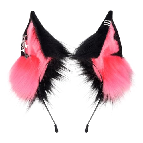 JAMNGHB Plüsch-Cosplay-Haarband mit realistischen Tierohren, 4 Farben, Kunstfell-Haar-Accessoire für Erwachsene und Kinder, Ohr-Kopfbedeckung für Cosplays von JAMNGHB