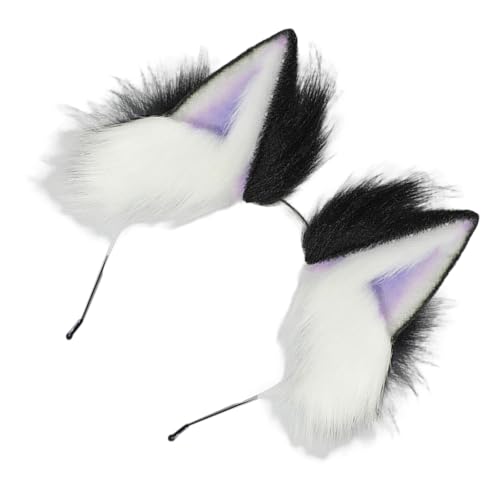 JAMNGHB Realistische, verstellbare Katzenohren-Haarbänder, Plüsch-Haarband, mehrfarbig, Farbverlauf, Cosplay, Party, Haar-Accessoire für Teenager, Plüsch-Cosplays von JAMNGHB