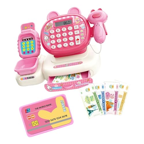 Kinderkassen-Set mit Spielgeld, interaktives Lernspielzeug zum Zählen von Übungen, sicheres Vorschulkassen-Spielset Kinderkassen-Set mit Spielgeld, interaktives Lernspielzeug zum Zählen von Übungen, sicheres Vorschulkassen-Spielset von JAMNGHB