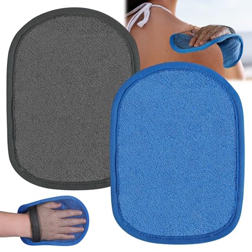 JAMSSOW 2 Stück Strandsandentfernungshandschuhe,Sand Entferner Strand,Wiederverwendbare Sandentfernungsbeutel, Strandsandbürste, Strandsandentfernungsbürste, Sandreiniger(grau+blau) von JAMSSOW