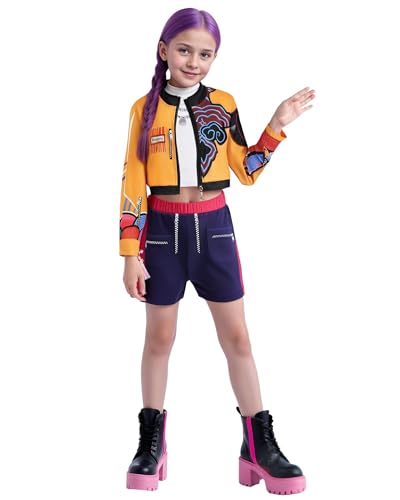 K-pop Rumi Cosplay Kostüm Kinder für Mädchen Pop Singers Halloween Dress Up Outfit for 3-12 Jahre von JANGZIIA