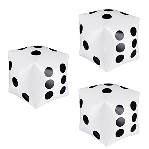 JANZU Set mit 3 riesigen aufblasbaren Würfeln, 30,5 cm (12 Zoll), riesige aufblasbare Riesenwürfel, große Würfel, aufblasbar, für Pool von JANZU