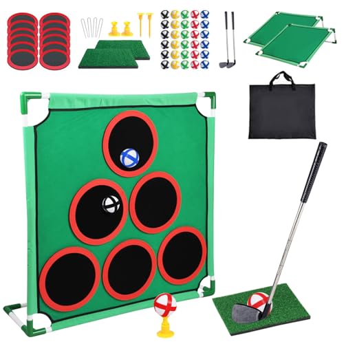 Golf Spiel Set, Kinder Wettkampf Golf Set, Golf Trainingshilfen mit Ständer, Schläger und Ball, Golf-Trainingssets für den Innen- und Außenbereich von JAOGAUS
