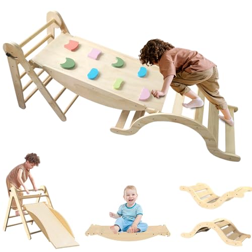 JARAGAR klettergerüst Indoor, 3 in 1 Faltbares Montessori Spielzeug Kletterdreieck, Indoor Klettergerüst Set mit Rampe und Bogen, Indoor Spielplatz Play Gym Geschenk für Kinder JARAGAR klettergerüst Indoor, 3 in 1 Faltbares Montessori Spielzeug Kletterdreieck, Indoor Klettergerüst Set mit Rampe und Bogen, Indoor Spielplatz Play Gym Geschenk für Kinder von JARAGAR