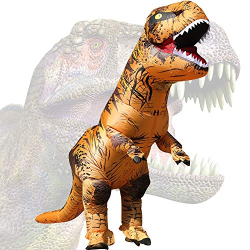 JASHKE Trex Kostüm T rex Kostüme Erwachsene Aufblasbares Kostüm Halloween Kostüm Dinosaurier Kostüm für Erwachsene von JASHKE