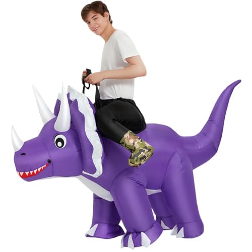 JASHKE Aufblasbares Dinosaurier-Kostüm, Aufsitz-Kostüm, Triceratops-Kostüm, aufblasbares Kostüm für Erwachsene, Halloween JASHKE Aufblasbares Dinosaurier-Kostüm, Aufsitz-Kostüm, Triceratops-Kostüm, aufblasbares Kostüm für Erwachsene, Halloween von JASHKE