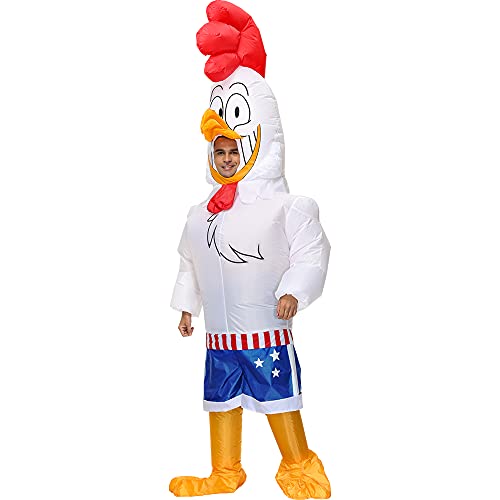 JASHKE Aufblasbares Hahn-Kostüm Aufblasbare Hühnerkostüme Hahn-Kostüme für Erwachsene von JASHKE