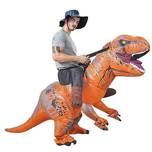 JASHKE Dinosaurier Aufblasbare Kostüme Tyrannosaurus rex Reiten Kostüm Aufblasbar Erwachsene Karneval Kostüm von JASHKE