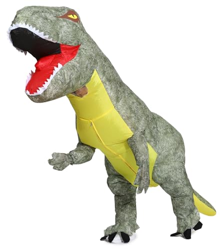 JASHKE Dinosaurier Kostüm Erwachsene Aufblasbare Dinosaurier Kostüme T rex Kostüm Erwachsene für Halloween Weihnachten von JASHKE