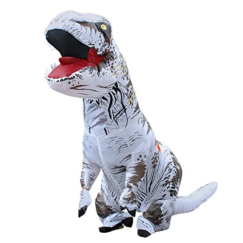 JASHKE T rex Kostüm Aufblasbares Dinosaurier Kostüm Dino Kostüm T rex Kostüme Erwachsene (Weiß) von JASHKE