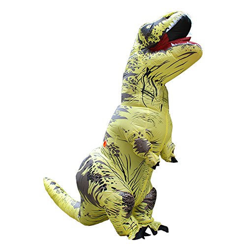 JASHKE Trex Kostüm Aufblasbares Dinosaurier Kostüm Dino Kostüm T rex Kostüme Erwachsene (Gelb) von JASHKE