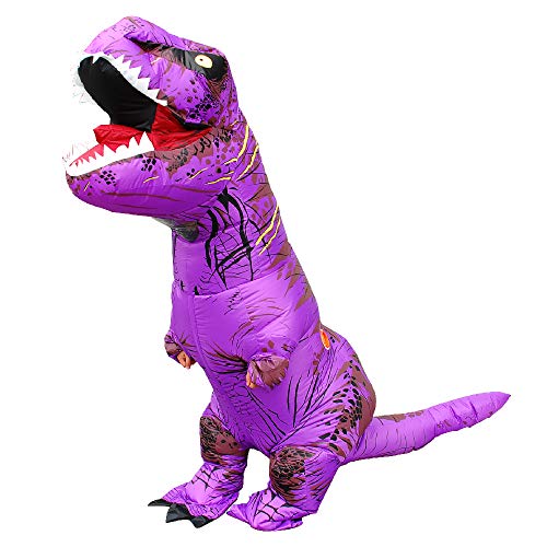 JASHKE Trex Kostüm Aufblasbares Dinosaurier Kostüm Dino Kostüm T rex Kostüme Erwachsene (Lila) von JASHKE