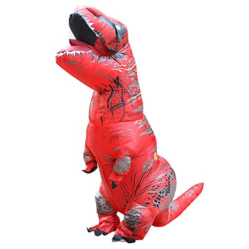 JASHKE Trex Kostüm Aufblasbares Dinosaurier Kostüm Dino Kostüm T rex Kostüme Erwachsene (Rot) von JASHKE