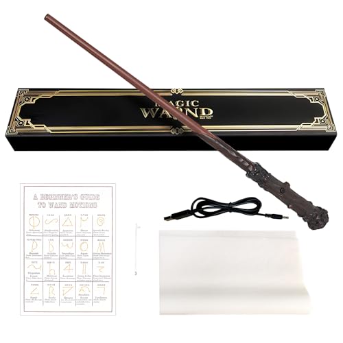 JATERWI Harry Zauberstab Geschenkbox mit Zauberspruch Karte, Zauberstab Harry, Zauberstab Harry Kostüm Zubehör für Cosplay, Harry Magic Wand Zauberfans.(38cm) von JATERWI