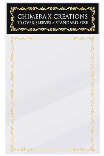 JAW REX CxC 70 Over Sized Gold Art Border Sleeves | (69 x 94 mm) Double Sleeve Your Standard Sized Cards Like MTG, One Piece and More von JAW REX
