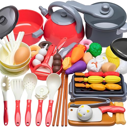 59 Stück Kinderküche Zubehör, Kinderküche Geschirr, Puppenküche Zubehör,, Küchenutensilien Kinder, Zubehör Spielküche, Spielzeug Küchenzubehör, Topfset Kinderküche, Kochtopf Kinderküche für Kinder 59 Stück Kinderküche Zubehör, Kinderküche Geschirr, Puppenküche Zubehör,, Küchenutensilien Kinder, Zubehör Spielküche, Spielzeug Küchenzubehör, Topfset Kinderküche, Kochtopf Kinderküche für Kinder von JAWAI
