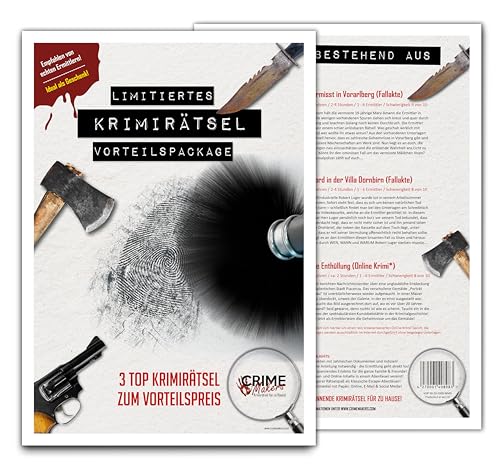 JAWAonline Crime Makers Detektiv Spiel Bundle - 3er Set Escape Room Spiele - Spannendes Rätselspiel - Gesellschaftsspiel für Erwachsene - Tatort Krimi Spiel JAWAonline Crime Makers Detektiv Spiel Bundle - 3er Set Escape Room Spiele - Spannendes Rätselspiel - Gesellschaftsspiel für Erwachsene - Tatort Krimi Spiel von JAWAonline