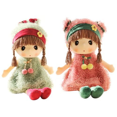 2pcs Stoffpuppe Fee Puppe 45cm, Märchen Prinzessin Ragdoll Plüschtier Schöne Ragdoll Spielzeug Plüsch Plüschtiere Babypuppe Prinzessin Schlafpartner Puppe Geschenk für Mädchen ab 0 Jahren von JAWSEU