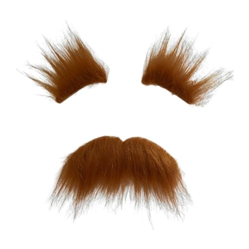 Braun FakeBart Augenbrauen Künstlicher Bart Augenbrauen Gefälschte Bärte Schnurrbärte Lustige Schnurrbärte Weihnachtsmann Bart Halloween Selbstklebende Schnurrbärte Augenbrauen Cosplay Zubehör Braun FakeBart Augenbrauen Künstlicher Bart Augenbrauen Gefälschte Bärte Schnurrbärte Lustige Schnurrbärte Weihnachtsmann Bart Halloween Selbstklebende Schnurrbärte Augenbrauen Cosplay Zubehör von JAWSEU