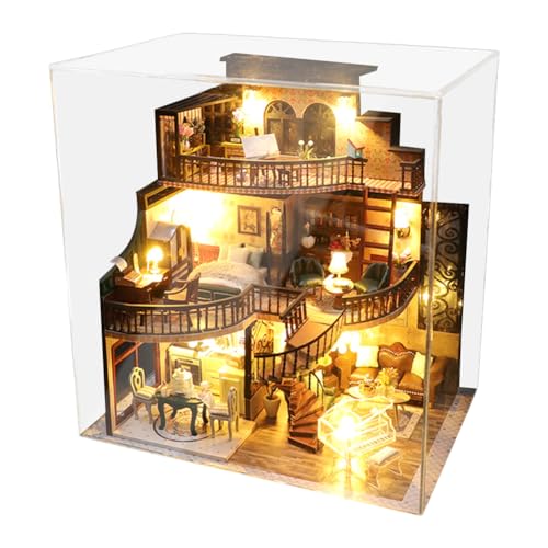 DIY Miniatur Haus Puppenhaus Kit, Miniatur Haus Gewächshaus DIY Miniature House Holz Mit Möbel Licht, DIY Mini Holz Haus Modell Puppenhaus für Erwachsene Mädchen Jungen Geschenk zum Geburtstag DIY Miniatur Haus Puppenhaus Kit, Miniatur Haus Gewächshaus DIY Miniature House Holz Mit Möbel Licht, DIY Mini Holz Haus Modell Puppenhaus für Erwachsene Mädchen Jungen Geschenk zum Geburtstag von JAWSEU