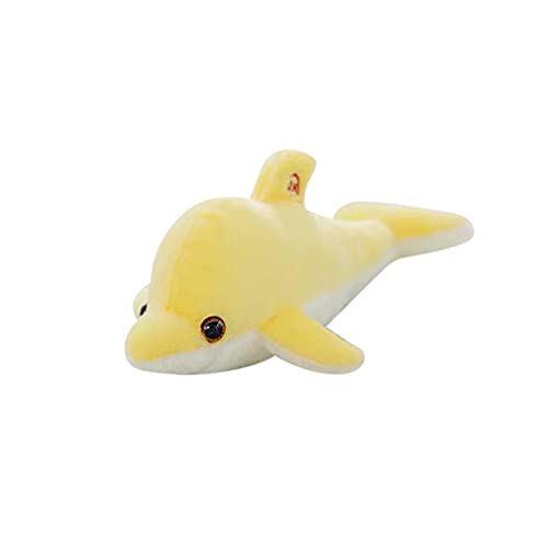 JAWSEU Delphin Kuscheltiere, gefülltes Meerestier, Simulationsdelphin Plüschtiere für Kinder Sofamöbel Dekoration Plüsch Delfin Cuddlekins Kuscheltier (Glühen Gelb 30CM) von JAWSEU
