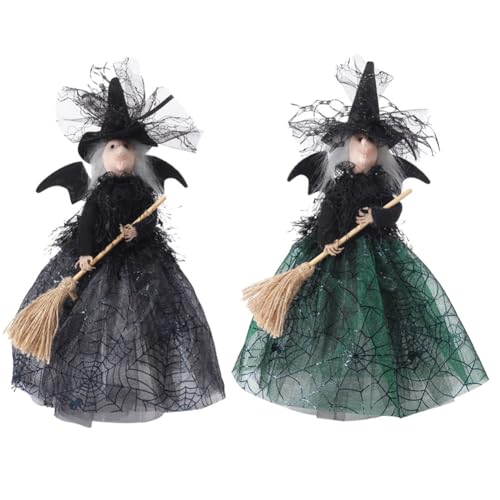 JAWSEU 2pcs Halloween Hexenpuppen Ornament Halloween Hexe Anhänger Mini Besen Hexe Gefüllte Puppen Halloween Hexe Besen Hängeornamente Halloween Hexen Wichtel Puppe Schlafzimmer Desktop Dekor JAWSEU 2pcs Halloween Hexenpuppen Ornament Halloween Hexe Anhänger Mini Besen Hexe Gefüllte Puppen Halloween Hexe Besen Hängeornamente Halloween Hexen Wichtel Puppe Schlafzimmer Desktop Dekor von JAWSEU
