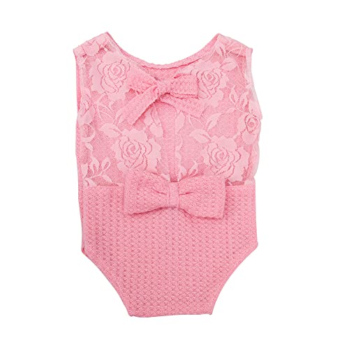 JAWSEU Fotoshooting Kostüme für Neugeborene, Spitze Mädchen Strampler Outfit, Kleidung für Baby Fotografie Requisiten Props von JAWSEU