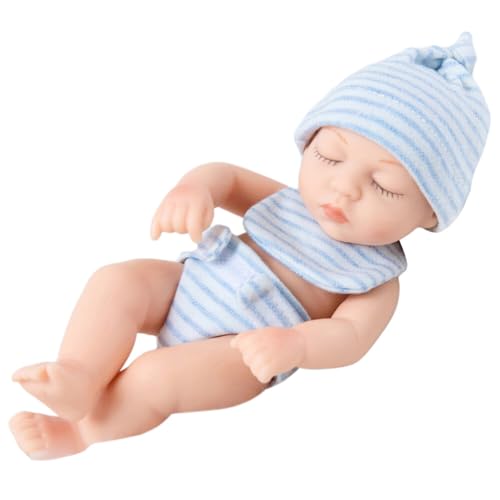 JAWSEU Babypuppe, Baby Mini Puppen Mini Reborn Puppen Waschbares Babypuppen Schlafende Neugeborene Weiche Puppe, Mini Baby Puppe Lebensechte Baby Neugeborenes Mädchen Junge Spielzeug Geschenk, Type5 von JAWSEU