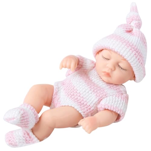 JAWSEU Babypuppe, Baby Mini Puppen Mini Reborn Puppen Waschbares Babypuppen Schlafende Neugeborene Weiche Puppe, Mini Baby Puppe Lebensechte Baby Neugeborenes Mädchen Junge Spielzeug Geschenk von JAWSEU