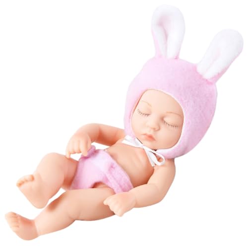 JAWSEU Babypuppe, Mini Reborn Puppen Waschbares Schlafendes Neugeborenes, Weiche Lebensechte Puppe, Mädchen Junge Spielzeug Geschenk von JAWSEU