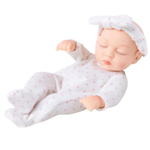 JAWSEU Babypuppe, Baby Mini Puppen Mini Reborn Puppen Waschbares Babypuppen Schlafende Neugeborene Weiche Puppe, Mini Baby Puppe Lebensechte Baby Neugeborenes Mädchen Junge Spielzeug Geschenk, Type2 von JAWSEU