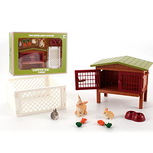 JAWSEU Bauernhaus Szene Modell Set, Bauernhof Tiere Hund/Kaninchen Figuren, Kunststoff Zaun Bauernhof, Kinder Simulation Farm Toy Micro Landschaft Dekoration, Kinder Farm Spielzeug JAWSEU Bauernhaus Szene Modell Set, Bauernhof Tiere Hund/Kaninchen Figuren, Kunststoff Zaun Bauernhof, Kinder Simulation Farm Toy Micro Landschaft Dekoration, Kinder Farm Spielzeug von JAWSEU