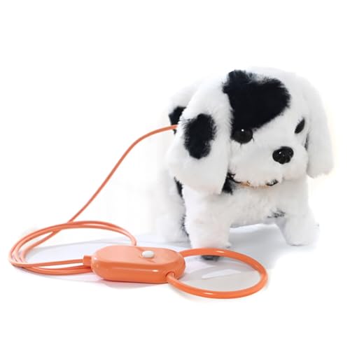 JAWSEU Elektronisch Plüschtier Spielzeug Hund der Läuft und Bellt, Interaktives Stofftier Haustiere Hund Spielzeug Kinder Interaktives Plüschtiere Simulation Hund mit Leine der Läuft und Bellt von JAWSEU
