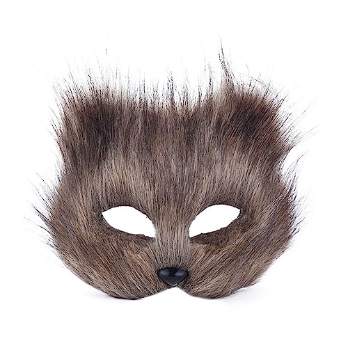 JAWSEU Halloween Fuchs Maske, Plüsch-Fuchs-Masken Halbes Gesicht Tier-Cosplay-Maske Maskerade-Maske Für Halloween Ostern Karneval Kostüm von JAWSEU