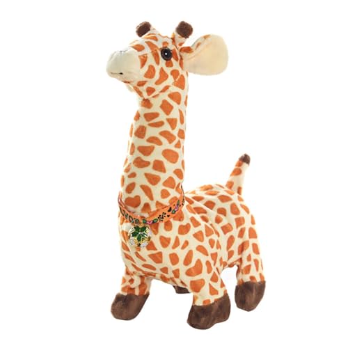 JAWSEU Interaktives Plüschtier Plüsch Giraffe, Elektronische Haustiere Plüsch Giraffe Elektrisch Spielzeug Giraffe Kuscheltier für Kinder Mit Gehen Bellen Schwanzwedeln Kinder Mädchen Junge Geschenk von JAWSEU