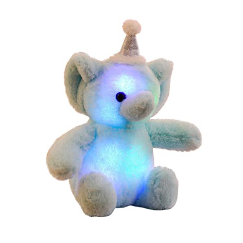 JAWSEU LED Elefant Plüschtier Kissen, Niedliche Leuchtende Luminous Elefant Stofftier Kuscheltier Kissen Puppe Gefüllte Stofftiere, Plüschtiere Nachtlicht Spielzeug Geschenk für Kinder von JAWSEU