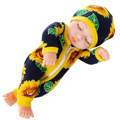 JAWSEU Mini Puppenspielzeug Newborn Baby Mini Schlafende Wiedergeburt Puppen, Handgefertigte Newborn Mini Baby Puppen Waschbares Reborn Baby Mini Puppen Miniatur Puppenspielzeug Puppe und Kleidung von JAWSEU