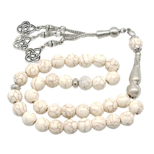 JAWSEU Muslimische Perlen Gebetskette Armband, Gebet Armband Frauen Männer Muslim Schmuck Gebet Perlen Armband Buddhist Armband Eid Mubarak Prayer Beads Religiöser Rosenkranz Anbetung Armbänder von JAWSEU