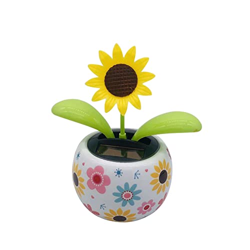 JAWSEU Wackelfigur Blume Solar Tanzende Blume Solarblume Wackelfigur Wackelblume Solar Solarbetriebene Wackelblume Solar Wackelfigur Auto Armaturenbrett Deko Innenraum Zubehör für Auto Haus Büro von JAWSEU