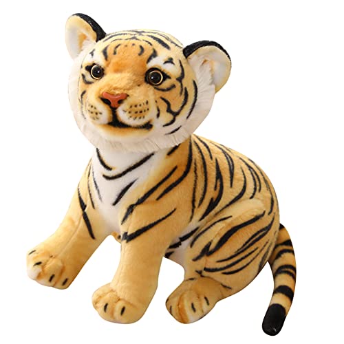 JAWSEU Kuscheltier Tiger 22 cm Plüschtiger, Ausgestopftes Tier Spielzeug Waldtierpuppe für Kinder Geschenk, Baby Tiger Mädchen & Babys Flauschiges Stofftier von JAWSEU