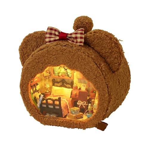 JAWSEU Miniatur-Puppenhaus mit LED-Licht, DIY Holzhaus Kit, Kreativ, Bastelfreunde, Kinder und Erwachsene JAWSEU Miniatur-Puppenhaus mit LED-Licht, DIY Holzhaus Kit, Kreativ, Bastelfreunde, Kinder und Erwachsene von JAWSEU