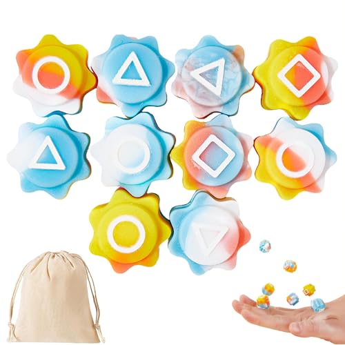 JAWUZ 10 Stück Traditionelles Koreanisches Spielspiel,Korean Game,Stein-Kieselstein-Set,Ldeal für Lustige Spiele für das Familientreffen von JAWUZ