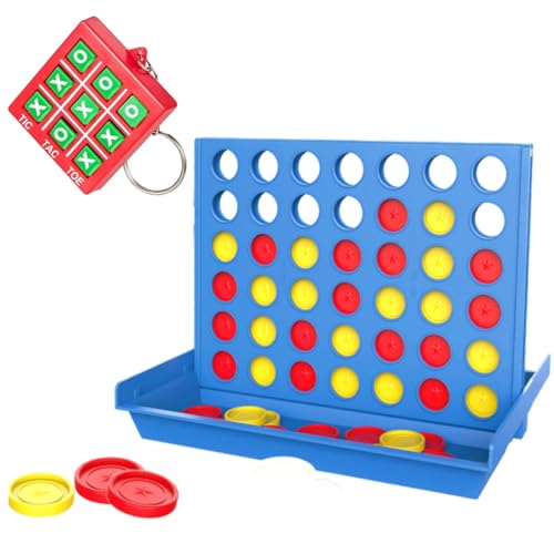 JAWUZ Pup Go 4 Gewinnt Mini Spiel Tragbar und EIN Tic Tac Toe - Vier Gewinnt Reisespiel Faltbar - Klassisches Strategiespiel aus Umweltfreundlichem Material - 4 in Einer Reihe für Kinder von JAWUZ