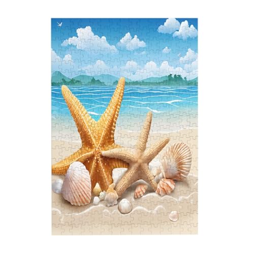 300-teiliges Bilderpuzzle mit Muschelstrand, Holz, für Erwachsene, Familienspaß und Entspannungsgeschenk von JAYWIS