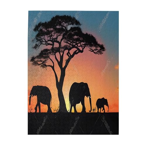 Afrikanischer Elefant – Druck 500 Teile Bilderpuzzles für Erwachsene, umweltfreundliches Holzpuzzle mit Bildern, Geschenk für Familienspaß und Entspannung Afrikanischer Elefant – Druck 500 Teile Bilderpuzzles für Erwachsene, umweltfreundliches Holzpuzzle mit Bildern, Geschenk für Familienspaß und Entspannung von JAYWIS