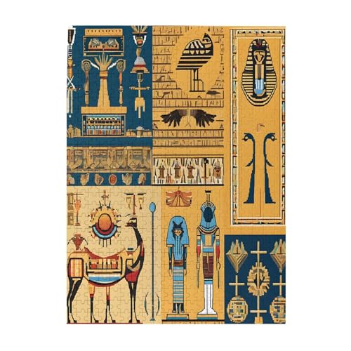 Ancient Egypt Tribe Series – Druck 500 Teile Bilderpuzzles für Erwachsene, umweltfreundliches Holzpuzzle mit Bildern, Geschenk für Familienspaß und Entspannung von JAYWIS